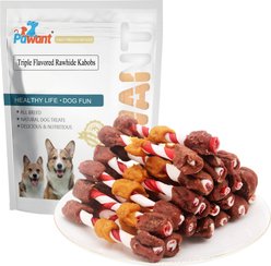 Pawant Triple Flavored Kabobs Training Snacks 0.5-lb Chicken, Beef, Chicken Liver Rawhide Dog Chew, 8-oz pouch