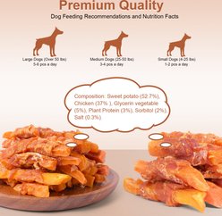 Pawant Training Snacks Rawhide Free Low-Fat Chicken Wrapped Sweet Potato Soft & Chewy Dog Treats, 16-oz pouch slide 2 of 6