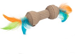 Ware Corrugate Barbell Feather Chasers Cat Toy