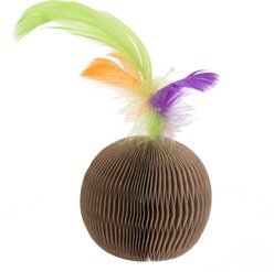 Ware Corrugate Feather Ball Chasers Cat Toy