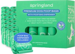 Springland Premium Dog Poop Bags with Thick Waste Bag Refill Rolls, Unscented, 300 count