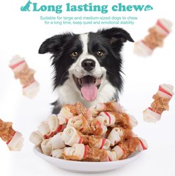 Pawant Treats Rawhide Bones 2.5-in Low-Fat Chicken Wrapped Hard Dog Chew, 16-oz pouch slide 2 of 7