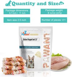 Pawant Treats Rawhide Bones 2.5-in Low-Fat Chicken Wrapped Hard Dog Chew, 8-oz pouch slide 2 of 7