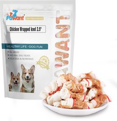 Pawant Treats Rawhide Bones 2.5-in Low-Fat Chicken Wrapped Hard Dog Chew, 16-oz pouch