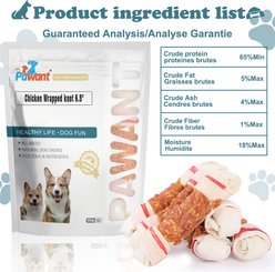 Pawant Treats Rawhide Bones 6.5-in Low-Fat Chicken Wrapped Hard Dog Chew, 32-oz pouch slide 2 of 6