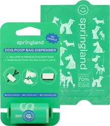 Springland Dog Poop Bag Dispenser Holder with Thick Waste Bags, Unscented, Green slide 1 of 9