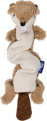 Frisco Beaver Bungee Plush Squeaky Dog Toy, Small