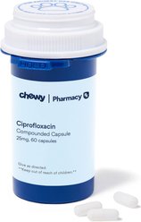 Ciprofloxacin Compounded Capsule, 25mg, 60 capsules for Veterinary use