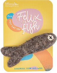 Mimis Daughters Felix the Fish Exercise Kicker Cat Toy, Grey, 5.9-in
