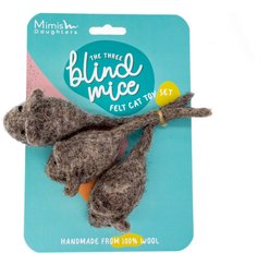 Mimis Daughters Three Blind Mice Exercise Chasers Cat Toy, Grey, 5.9-in
