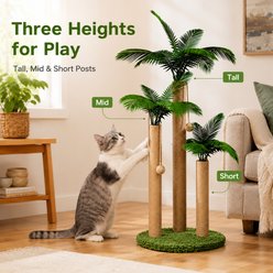NonoPets Areca Palm 31.5-in Plush Modern Hanging Toy Novelty Cat Scratching Tree & Tower with 3-Sisal Posts slide 2 of 8