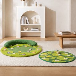 Happy & Polly Blooming Meadow Garden Sisal Round 4.33-in Plush Modern Cat Scratcher Pad, 2 count