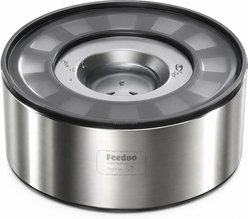 Feedoo Double-Wall 18/8 No Spill & Anti-Splash Non-Slip Base Stainless Steel Dog Water Bowl, Silver, Small: 2-L