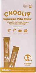 Choolip Squeeze Vita Stick Kidney Support Lickable Dog & Cat Treats, 20 count