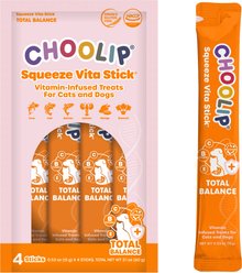 Choolip Total Balance Daily Wellness Grain-Free Salmon Tuna Pumpkin Banana Lickable Dog & Cat Treats, 2.1-oz pouch, 4 count
