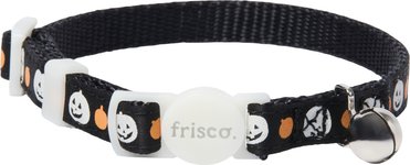Glow in the Dark Pumpkin Cat Collar, 8 to 12-in neck, 3/8-in wide