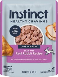 Instinct Healthy Cravings Real Rabbit Recipe in Savory Gravy Grain-Free Wet Cat Food Topper, 3-oz pouch, case of 24