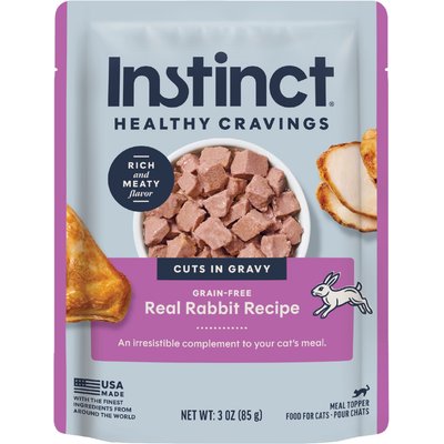 Instinct Instinct Healthy Cravings Real Rabbit Recipe in Savory Gravy Grain-Free Wet Cat Food Topper, 3-oz pouch, case of 24