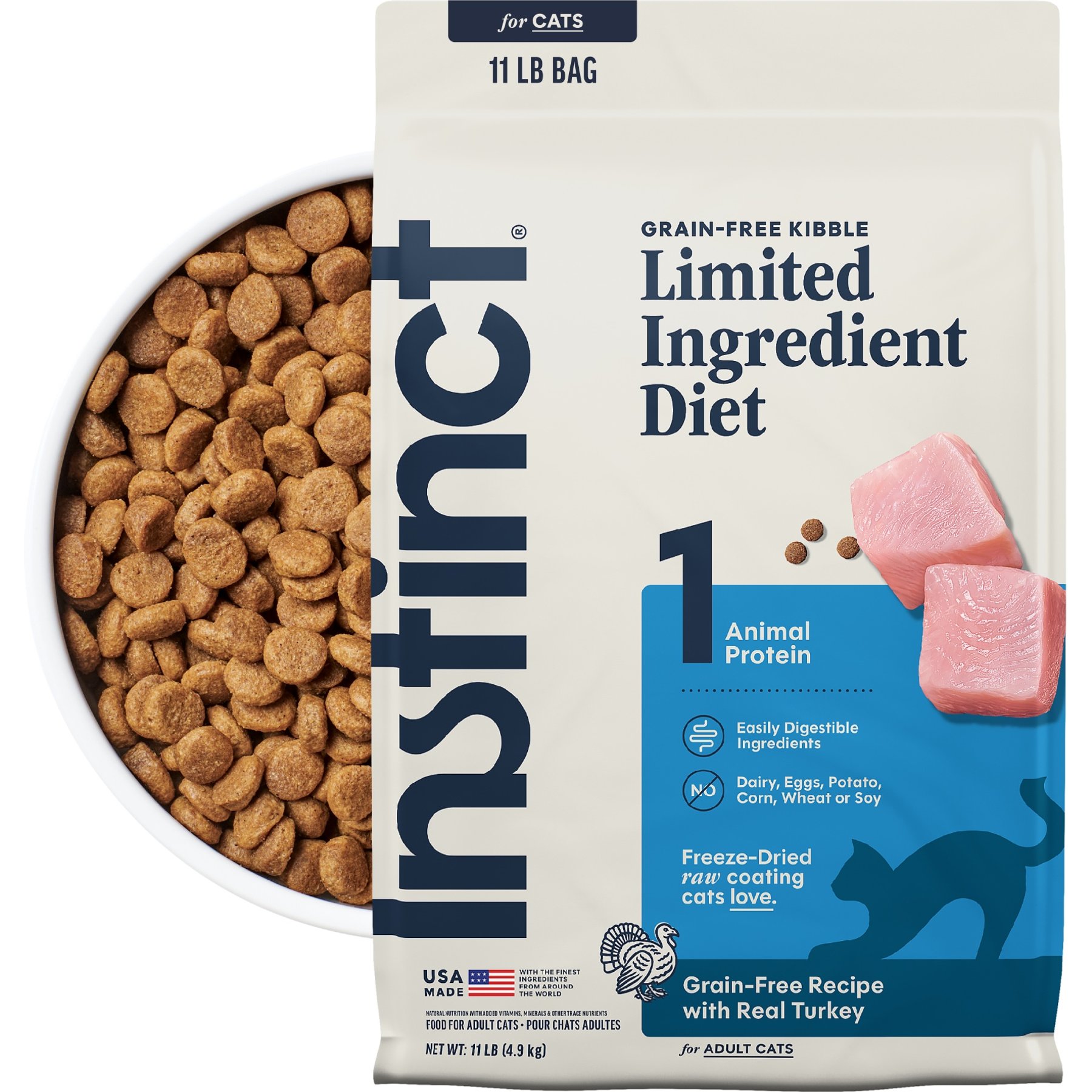 Instinct Limited Ingredient Diet Real Turkey Recipe Grain-Free Dry Cat Food, 11-lb bag