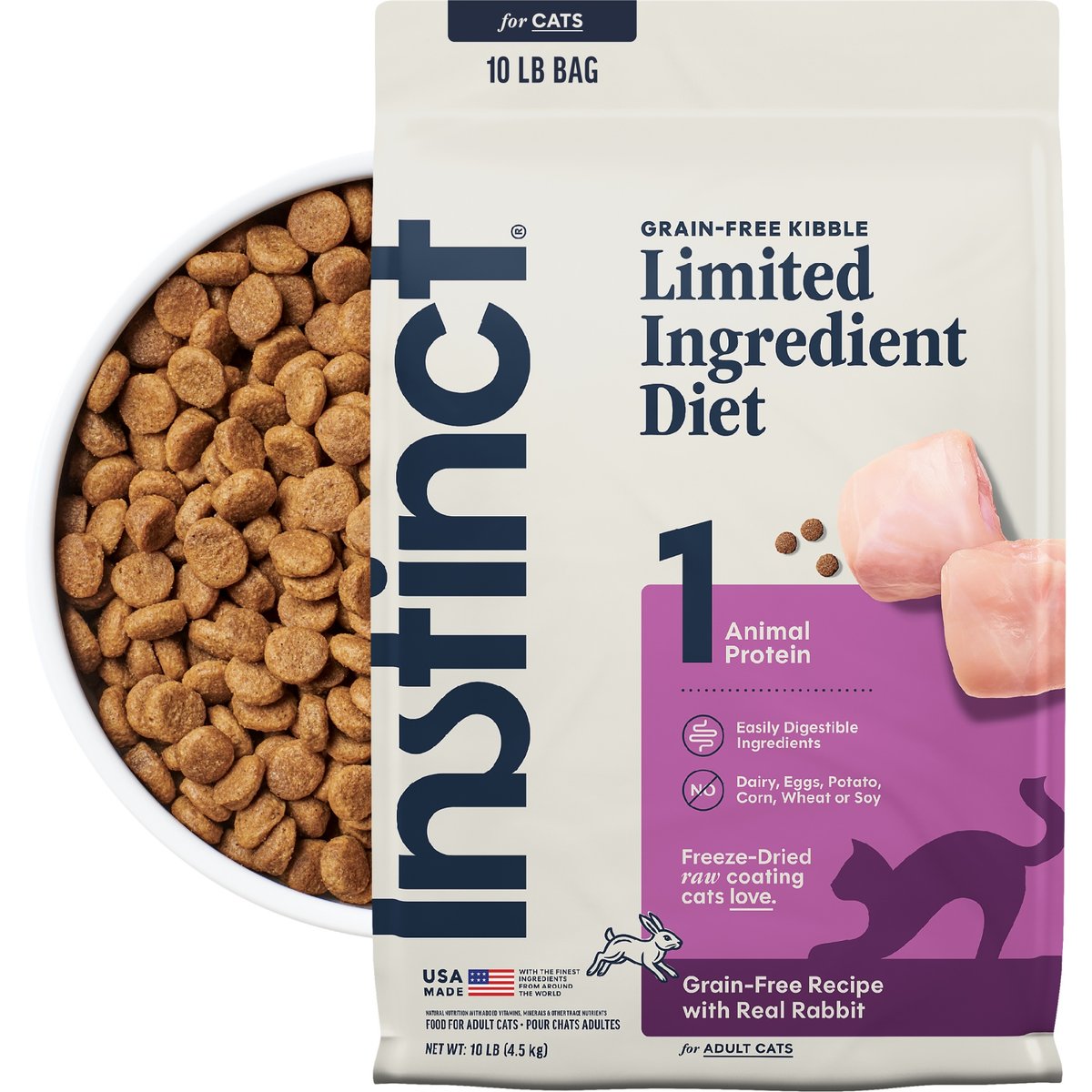 Instinct Limited Ingredient Diet Real Rabbit Recipe Grain-Free Dry Cat Food, 20-lb bundle