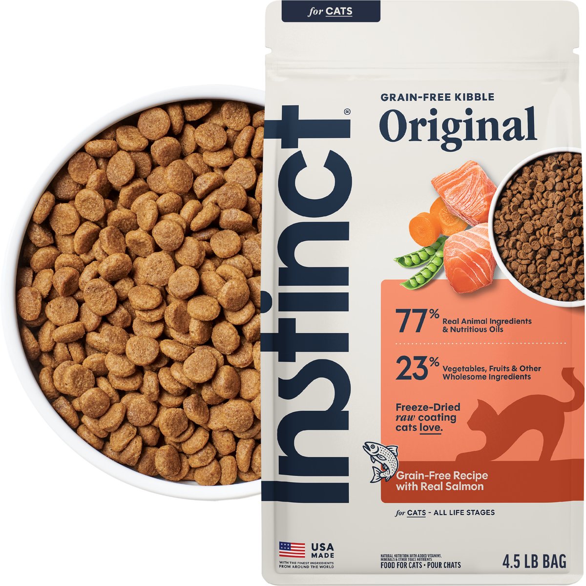 Instinct Original Real Salmon Recipe Grain-Free Dry Cat Food, 4.5-lb bag