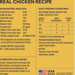 Instinct Original Real Chicken Recipe Grain-Free Dry Cat Food, 11-lb bag