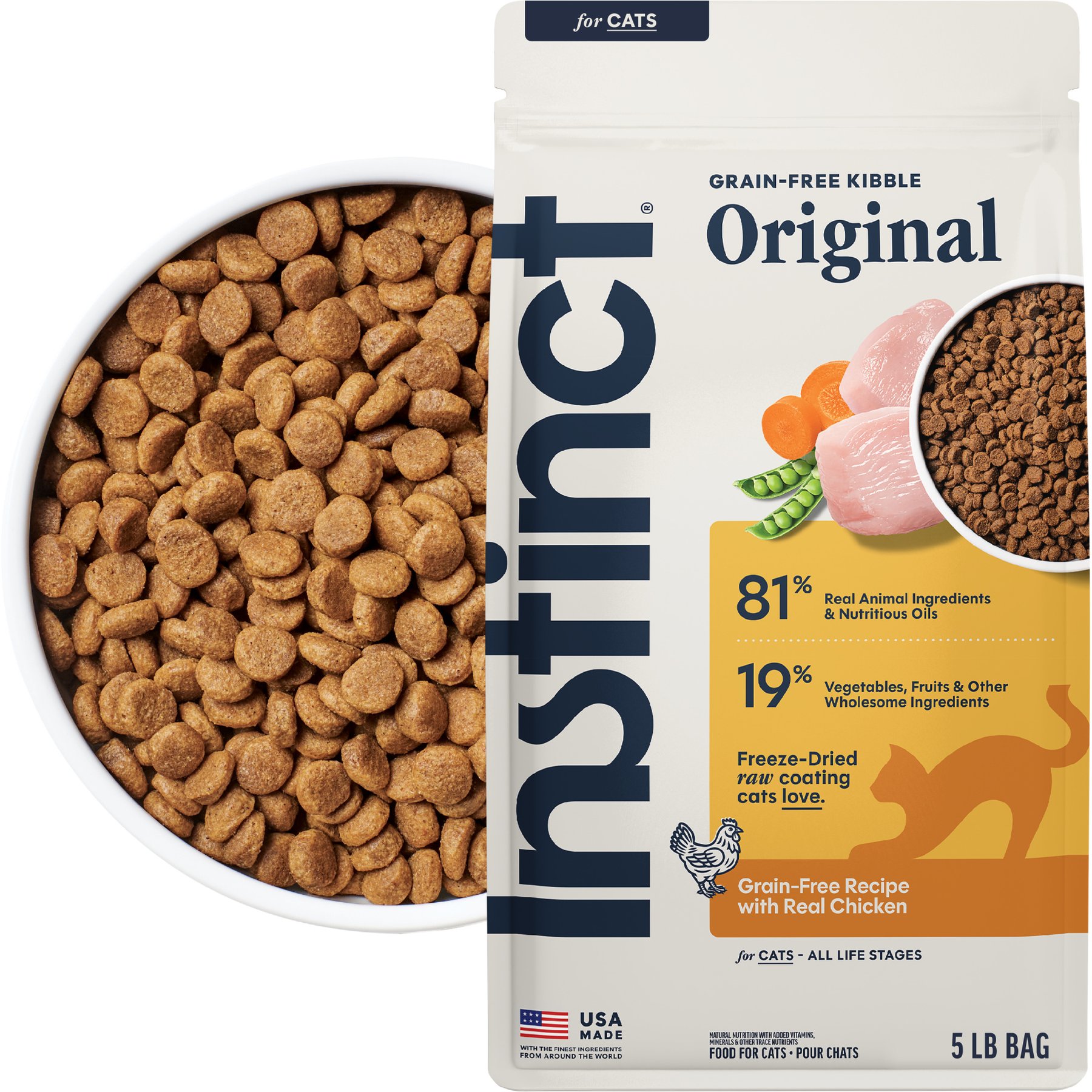 Instinct Original Real Chicken Recipe Grain-Free Dry Cat Food, 5-lb bag