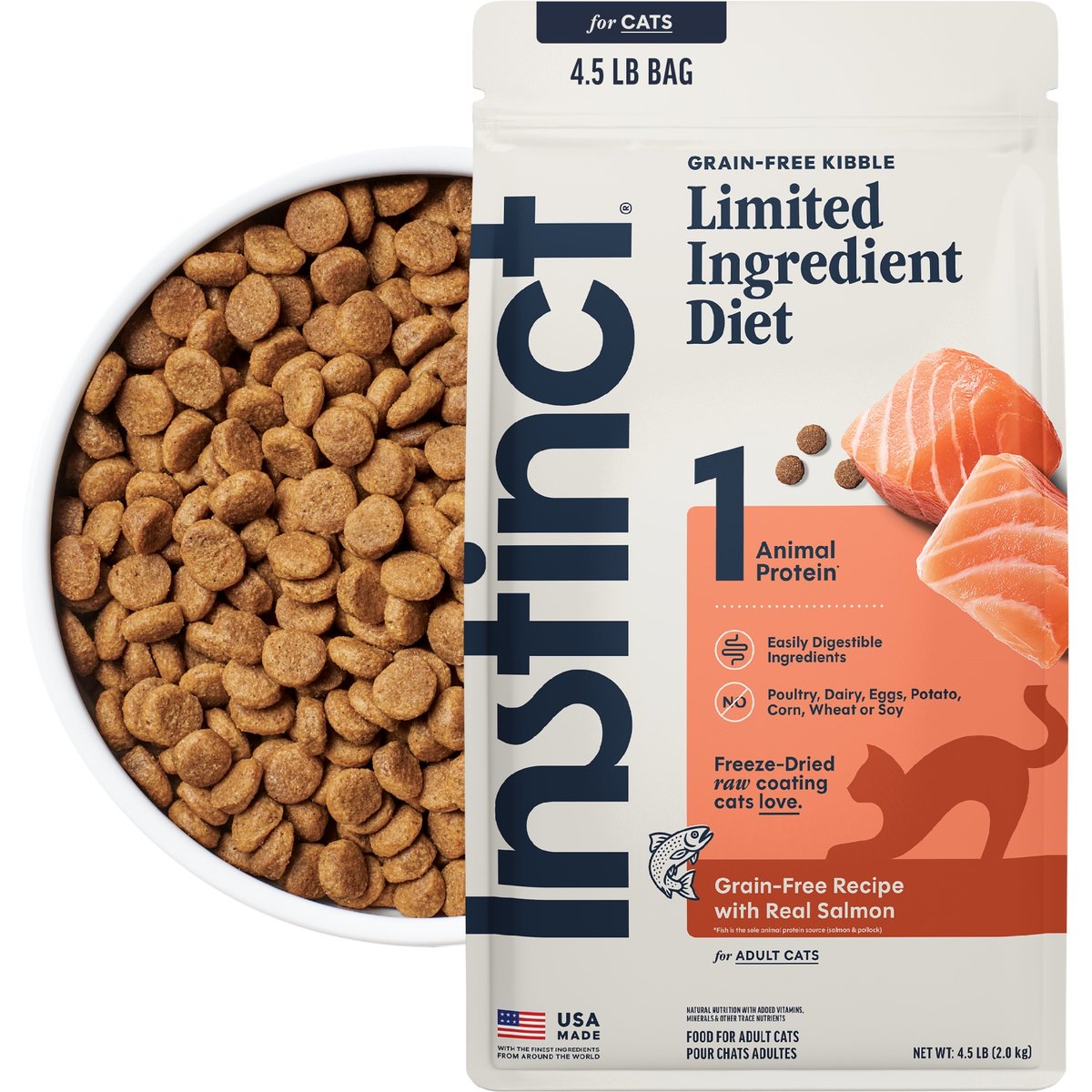 Instinct Limited Ingredient Diet Real Salmon Recipe Grain-Free Dry Cat Food, 4.5-lb bag
