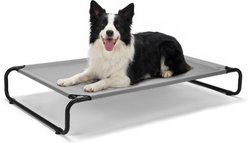 Veehoo Indoor & Outdoor Raised Hammock Cooling Elevated Dog Bed, Gray, Large: 41.0 x 26.0 x 7.9-in