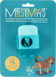 Messy Mutts Silicone Strap Unscented with Bags Dog Poop Bag Dispenser, Assorted Blue, 15 count slide 1 of 8