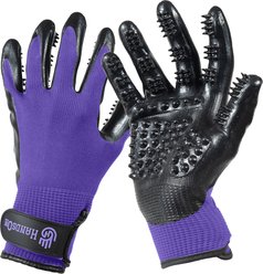 HandsOn All-In-One Pet Bathing & Grooming Gloves, Purple, Small