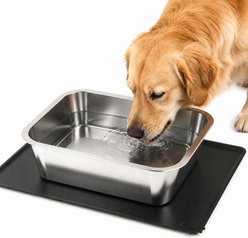 ADENGL Stainless Steel Dog Water Bowl with Spill-Proof Silicone Mat, Silver, Large: 2-gal slide 1 of 7