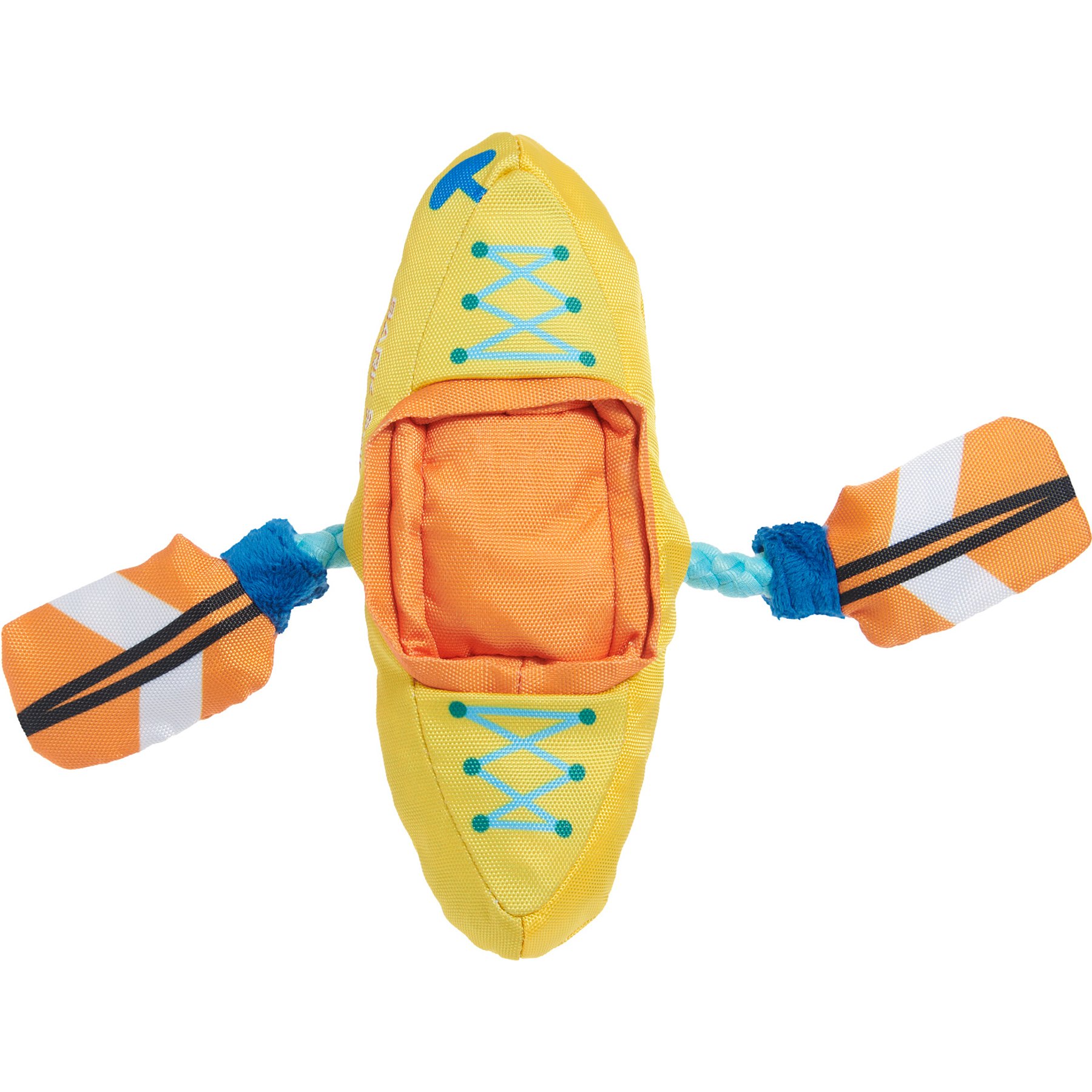BARK Off-Track Kayak Squeaky Ropes Tug Dog Toy, Multicolor
