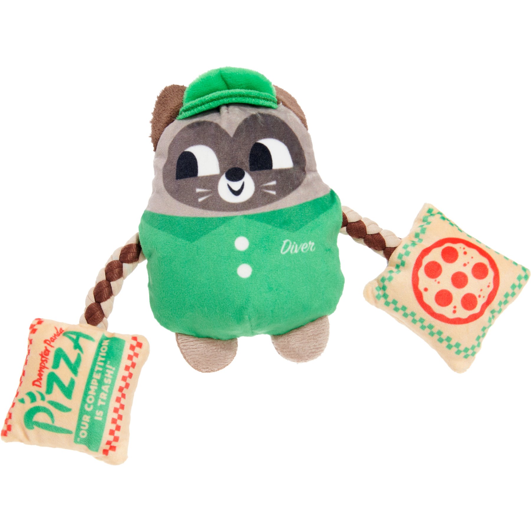BARK Late Bite Delivery Guy Squeaky Plush Dog Toy, Multicolor