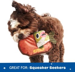 BARK Big Squeak Bass Squeaky Plush Dog Toy, Multicolor slide 2 of 8