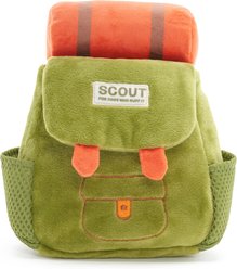 BARK Rowdy Ruckus Rucksack Squeaky Plush Dog Toy, Multicolor, Medium