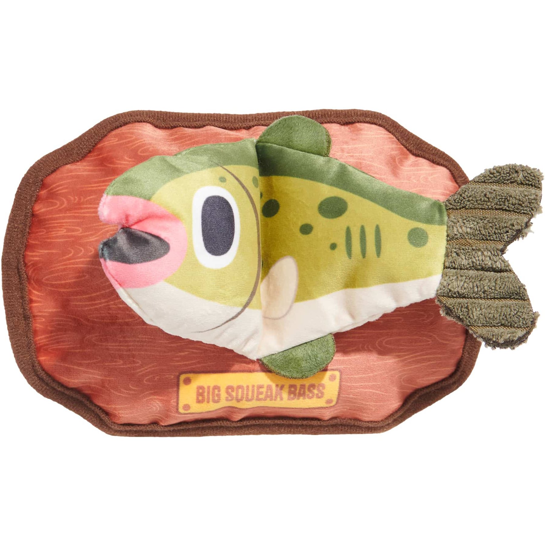 BARK Big Squeak Bass Squeaky Plush Dog Toy, Multicolor