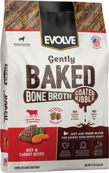 Evolve Gently Baked Bone Broth Coated Adult Beef & Carrot Kibble Dry Dog Food, 12-lb bag