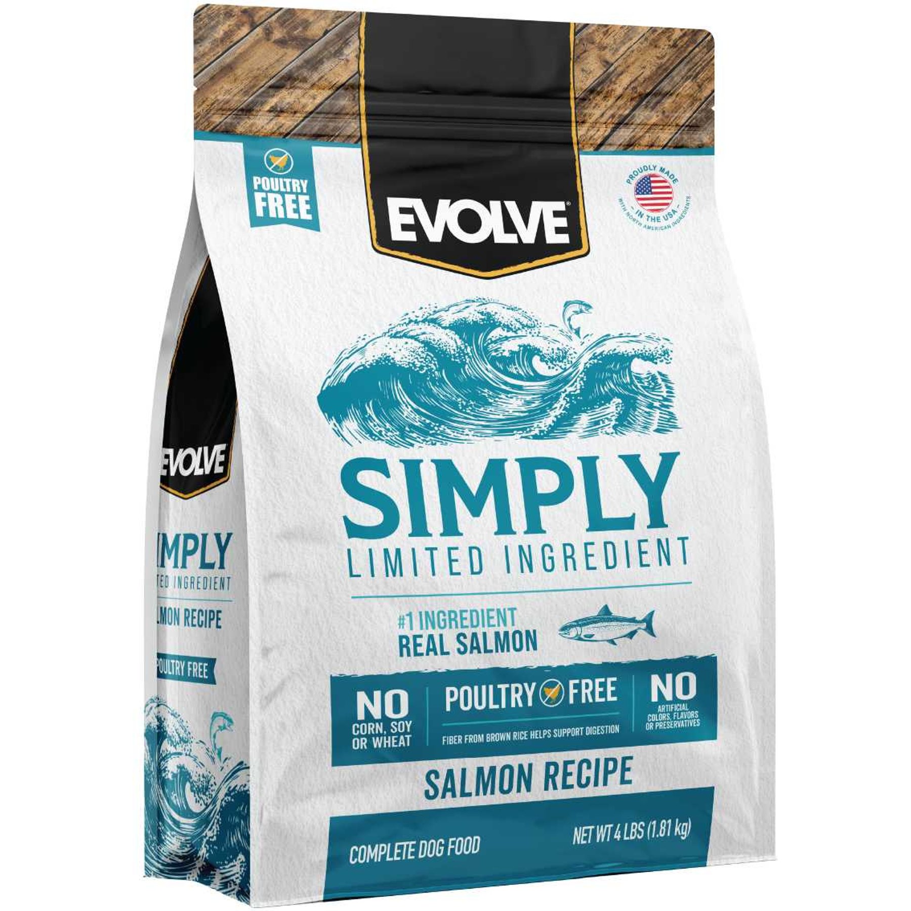 Evolve Simply Adult Limited Ingredient Diet Salmon Recipe Dry Dog Food, 4-lb bag