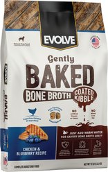 Evolve Gently Baked Bone Broth Coated Adult Chicken & Blueberry Kibble Dry Dog Food, 12-lb bag