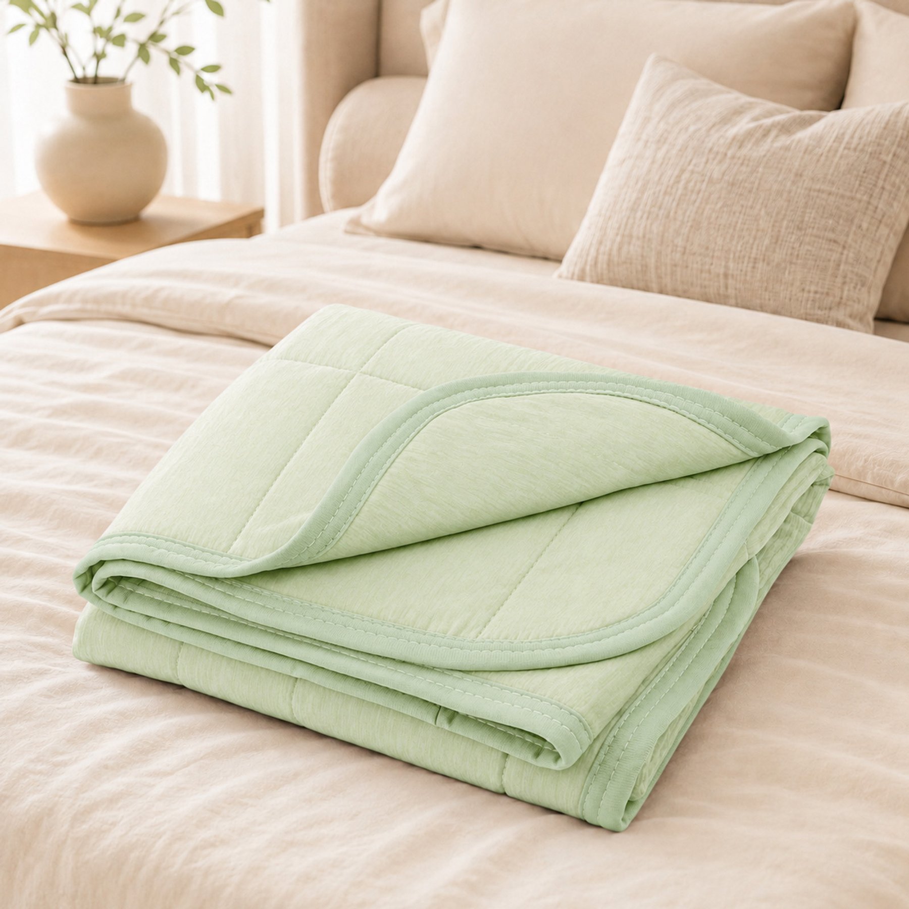 LOOBANI Washable & Breathable Cover Couch Sofa Protect Furniture Cooling Dog Blanket, Green, Medium: 41 x 62-in
