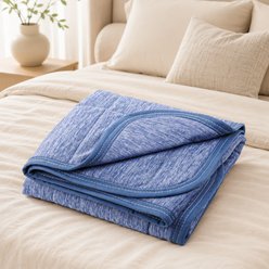 LOOBANI Washable & Breathable Cover Couch Sofa Protect Furniture Cooling Dog Blanket, Blue, Large: 60 x 80-in
