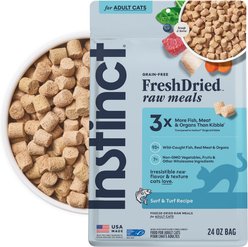 Instinct FreshDried Raw Meals Surf & Turf Recipe Freeze-Dried Cat Food, 24-oz bag