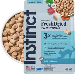 Instinct FreshDried Raw Meals Surf & Turf Recipe Freeze-Dried Cat Food, 9-oz bag