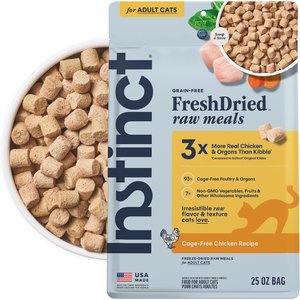 Instinct FreshDried Raw Meals Cage-Free Chicken Recipe Freeze-Dried Cat Food, 25-oz bag