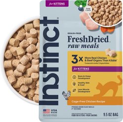 Instinct Kitten FreshDried Raw Meals Cage-Free Chicken Recipe Freeze-Dried Cat Food, 9.5-oz bag