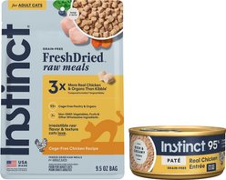 Instinct Original Grain-Free Pate Real Chicken Recipe Wet Canned Cat Food, 5.5-oz, case of 12 + Instinct Freeze-Dried Raw Meals Grain-Free Cage-Free Chicken Recipe Cat Food, 9.5-oz bag