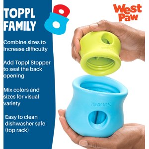 West Paw Zogoflex Toppl Tough Treat Dispensing Dog Chew Toy, Aqua Blue, Large