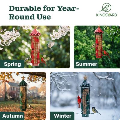 Show full view: Kingsyard Squirrel-Proof Outdoor Wild Bird Feeder, Red slide 5 of 10