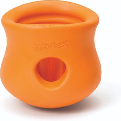 West Paw Zogoflex Toppl Tough Treat Dispensing Dog Chew Toy, Tangerine, Small